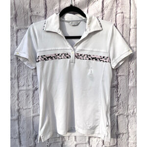 Callaway Women's Golf Tennis Shirt White Polo Athletic Sport Short Sleeve Size S